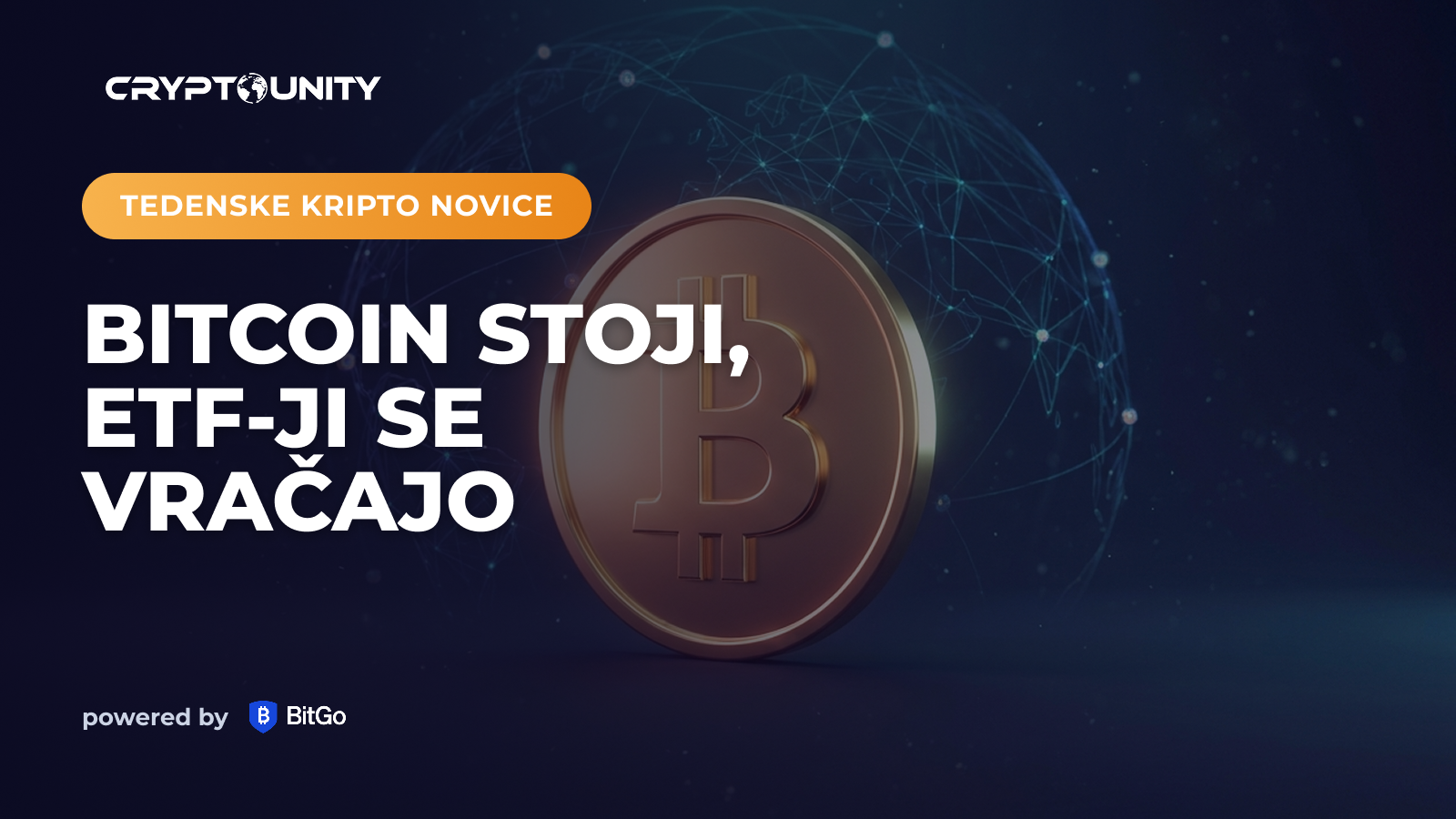 Bitcoin obtičal pod 65.000 $, denar ETF-jev pa se tiho vrača — kaj se je ta teden res premaknilo