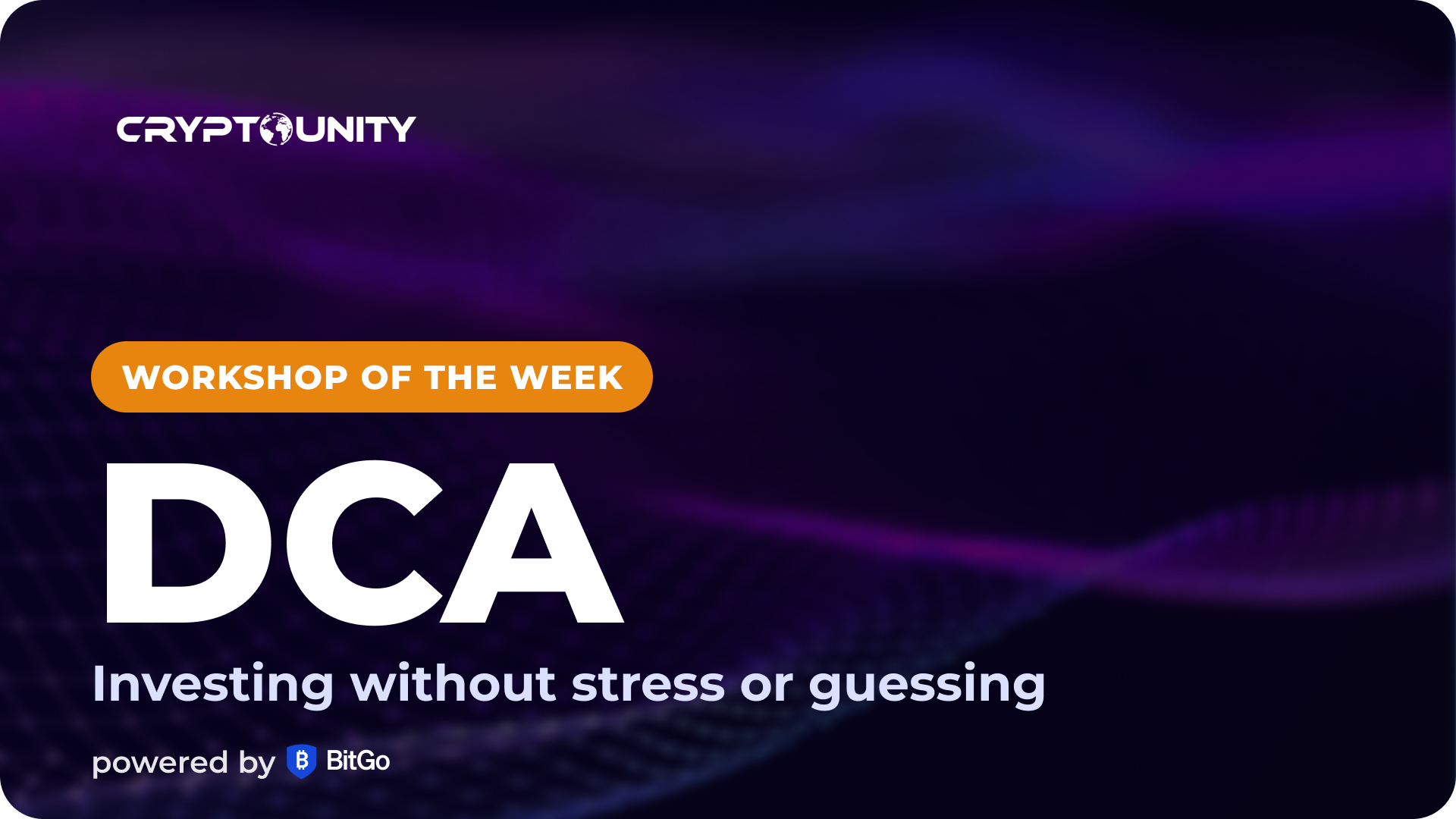 Workshop of the Week: DCA — how to invest in crypto without stress or guessing