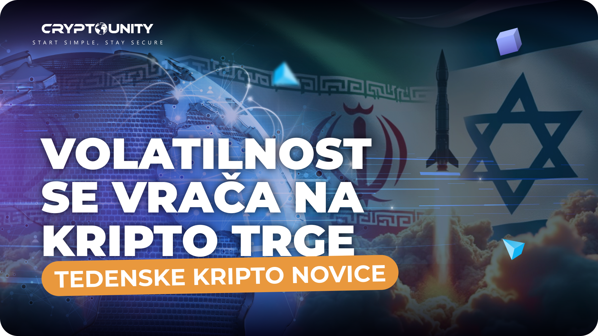 Vojna med Izraelom in Iranom pretresla kripto, danes vse oči uprte v Fed | Tedenske kripto novice